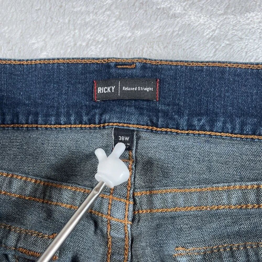 True Religion Ricky Mens Relaxed Straight Leg Jeans‎ Medium Wash Denim Size 38W